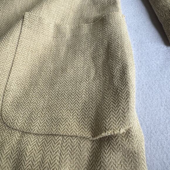 Haggar Clothing Co Cream Textured Herringbone Sport Coat Men’s 44L - Picture 10 of 10